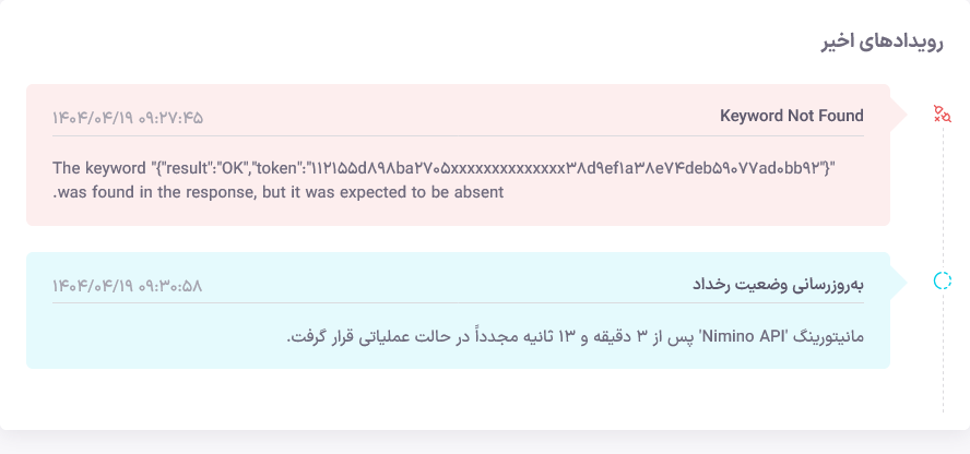 Keyword Incidents Screenshot