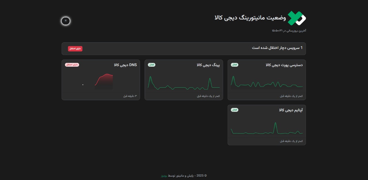 تصویر والبرد وب سایت اینترنتی دیجی کالا در پلتفرم یودوز